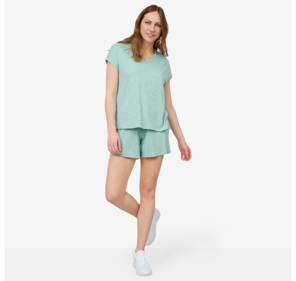 Image 103317_SAG.jpg, Product 103-317 / Price $39.33, N Natori Soothe Rib Short Sleeve Short Set from N Natori on TSC.ca's Fashion department