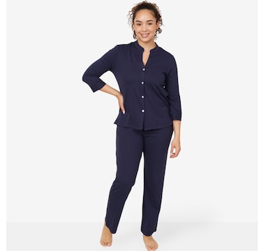 Product 103-322 / Price $89.99 , N Natori Breeze Cotton Knit PJ Button Down Set