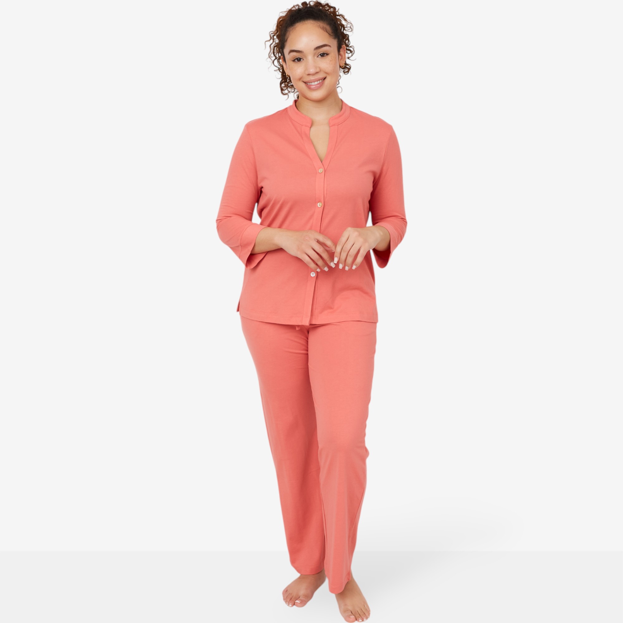N Natori Breeze Cotton Knit PJ Button Down Set - TSC.ca