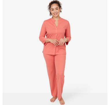 N Natori Breeze Cotton Knit PJ Button Down Set