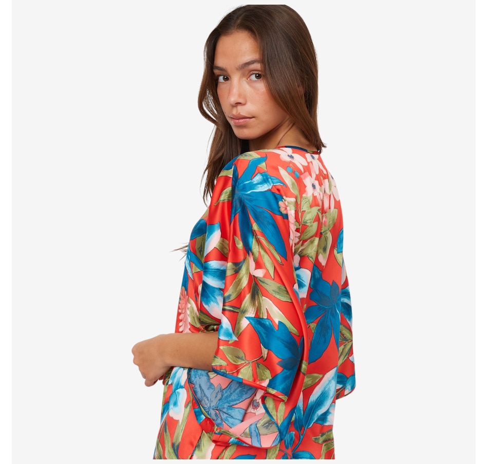 Image 103323_ALTMORE2.jpg, Product 103-323 / Price $39.33, N Natori Tropical Breeze Stretch Silky Satin Kimono Caftan from N Natori on TSC.ca's Fashion department