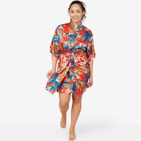 N Natori Tropical Breeze Stretch Silky Satin Wrap
