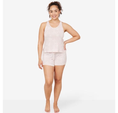 Product 103-329 / Price $140.00 , Natori Edit Aria Printed Rib Short Set