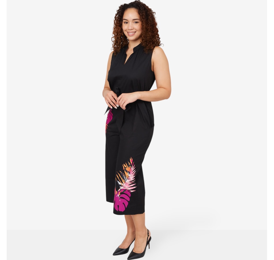 Image 103344_BLK.jpg, Product 103-344 / Price $179.88, N Natori Cotton Poplin Mandarin Collar Jumpsuit with Embellishment from N Natori on TSC.ca's Fashion department