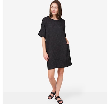 N Natori Floral Crinkle Jacquard T-Shirt Dress