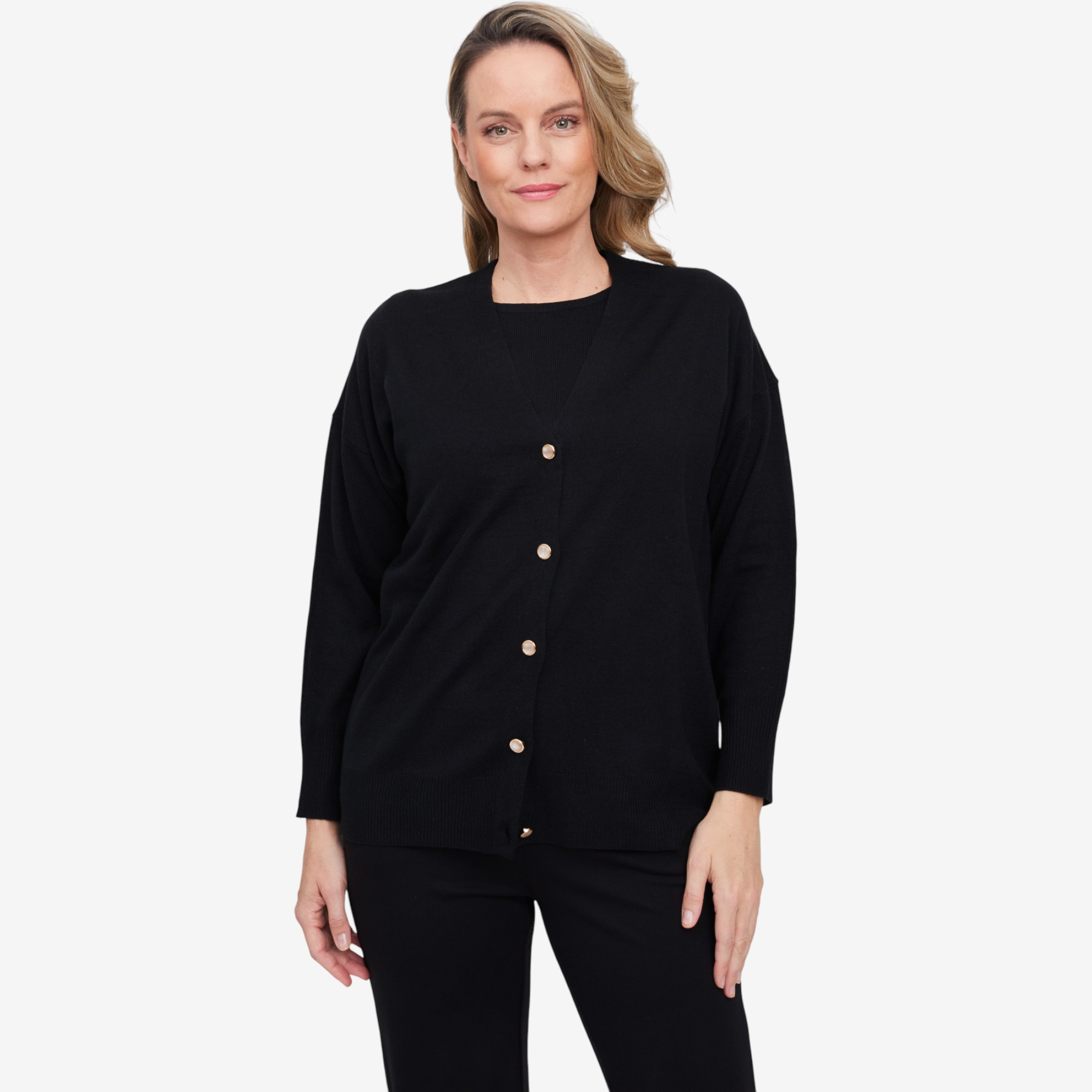 Guillaume Cozi Knit Cardi with Pearlized Buttons - TSC.ca