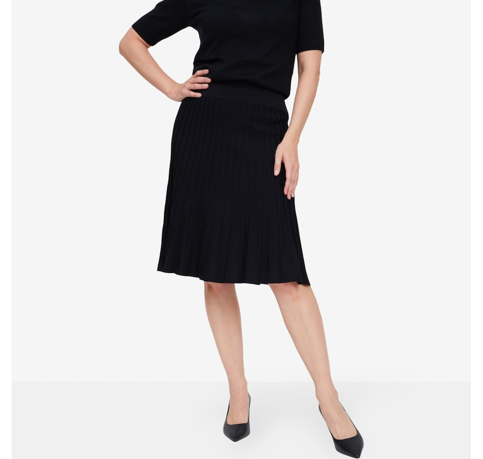 Image 103355_BLK.jpg, Product 103-355 / Price $79.88, Guillaume Knee Length Ribbed Rib Knit Skirt from Guillaume on TSC.ca's Fashion department