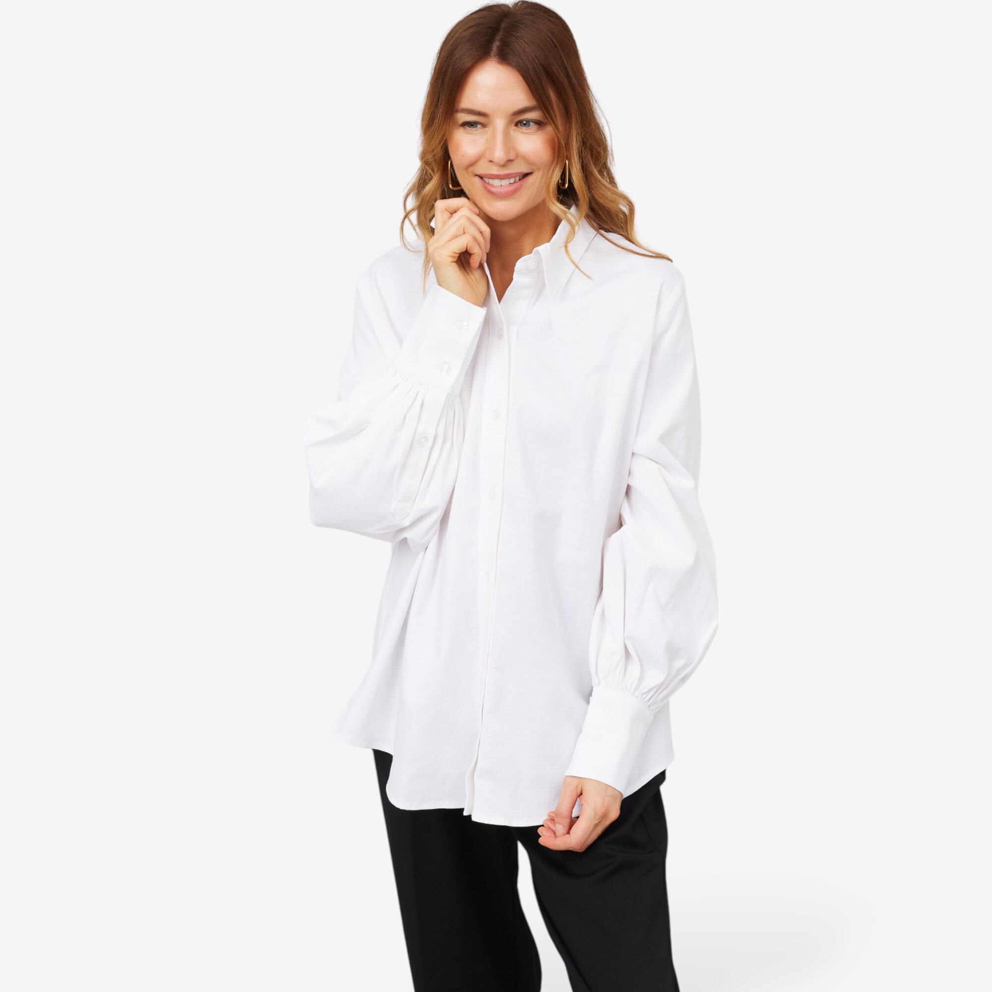 売れ筋商品|||エーロン シャツ レディース トップス STACY SHIRT  - Blouse - white SUIT SQUARE 【スーツスクエア】レディース スキッパーカラー