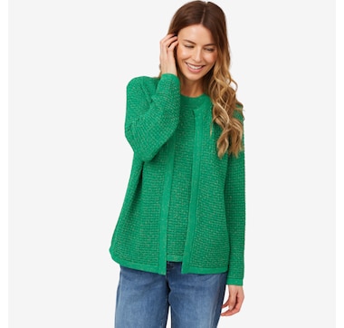 by Stacy London Basketweave Cardigan with Lurex