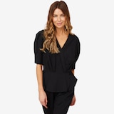 by Stacy London Lightweight Ponte Short Sleeve Top