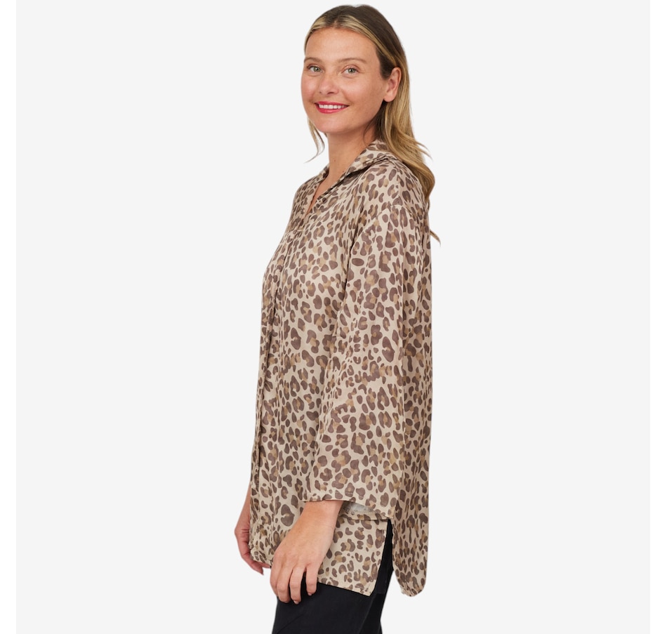 Image 103415_LOPRT.jpg, Product 103-415 / Price $69.33, Astrid Roll Tab Button Front Outland Boyfriend Blouse from Astrid on TSC.ca's Fashion department