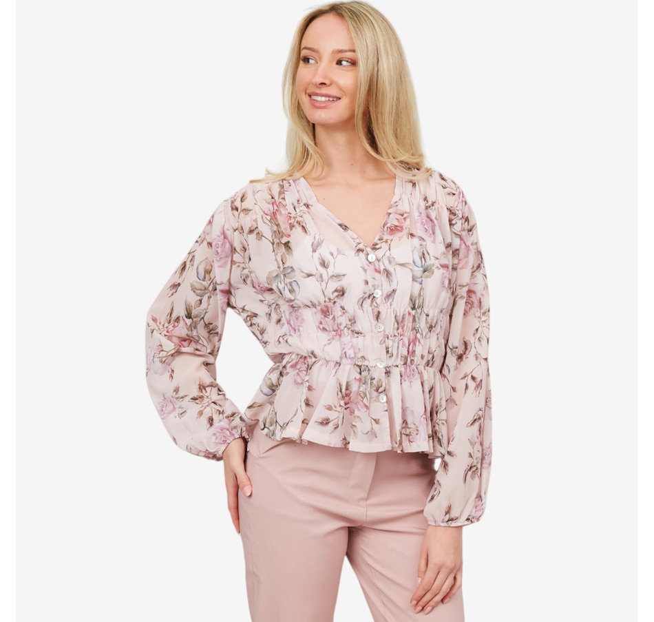 Image 103417_RSES.jpg, Product 103-417 / Price $39.33, Astrid Ruched Waist Detail Blouse from Astrid on TSC.ca's Fashion department