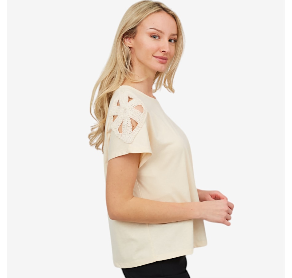 Image 103428_SAN.jpg, Product 103-428 / Price $39.33, Astrid Cut Out Shoulder Detail T-Shirt from Astrid on TSC.ca's Fashion department