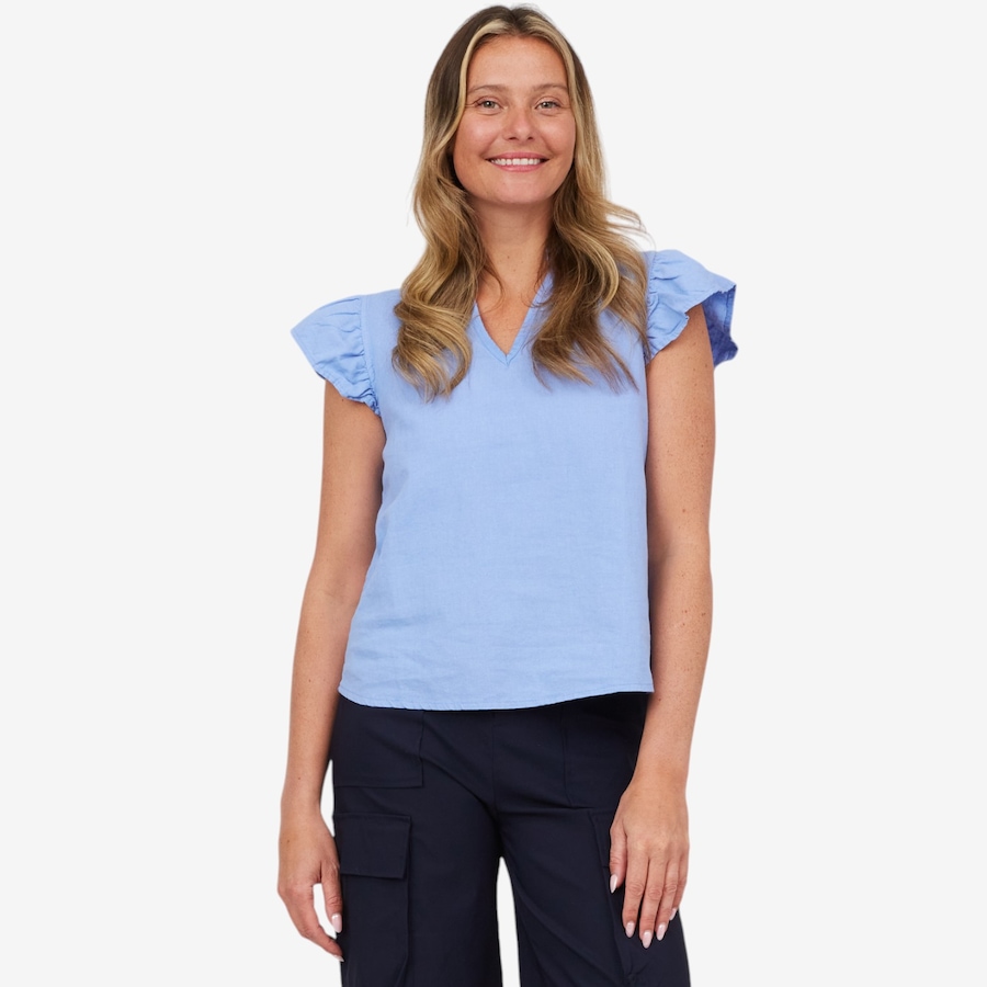 Image 103433_BLU.jpg, Product 103-433 / Price $29.33, Astrid Leisure Flutter Sleeve Top from Astrid on TSC.ca's Fashion department