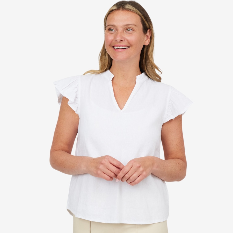 Image 103433_WHT.jpg, Product 103-433 / Price $29.33, Astrid Leisure Flutter Sleeve Top from Astrid on TSC.ca's Fashion department