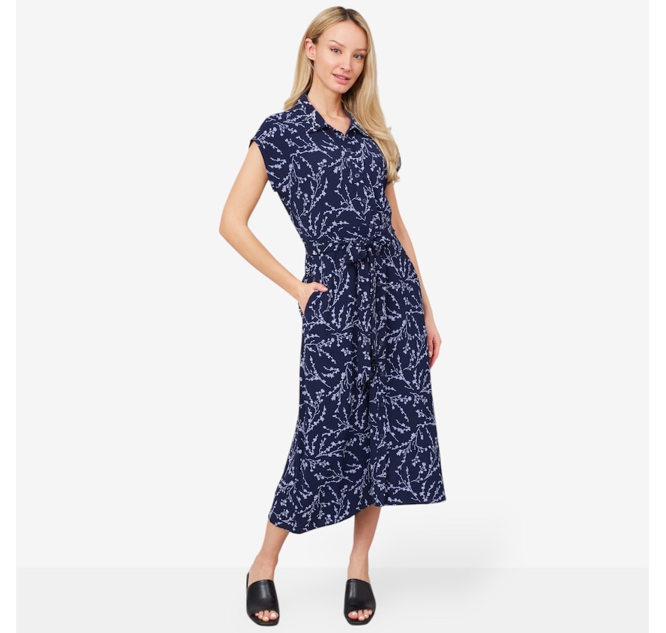 Image 103463_NVM.jpg, Product 103-463 / Price $54.99, Nina Leonard Collared Button Front Textured Wave Dress from Nina Leonard on TSC.ca's Clothing & Shoes department