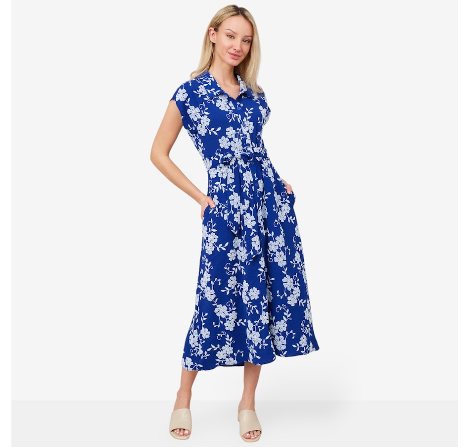 Image 103463_ROYPH.jpg, Product 103-463 / Price $54.99, Nina Leonard Collared Button Front Textured Wave Dress from Nina Leonard on TSC.ca's Clothing & Shoes department