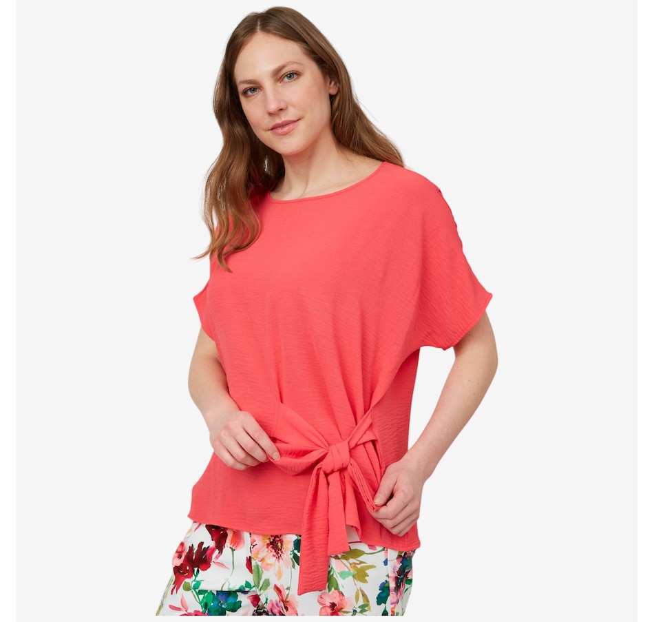Image 103474_FPU.jpg, Product 103-474 / Price $19.33, Nina Leonard Dolman Sleeve Round Neck Textured Wave Boxy Top from Nina Leonard on TSC.ca's Fashion department