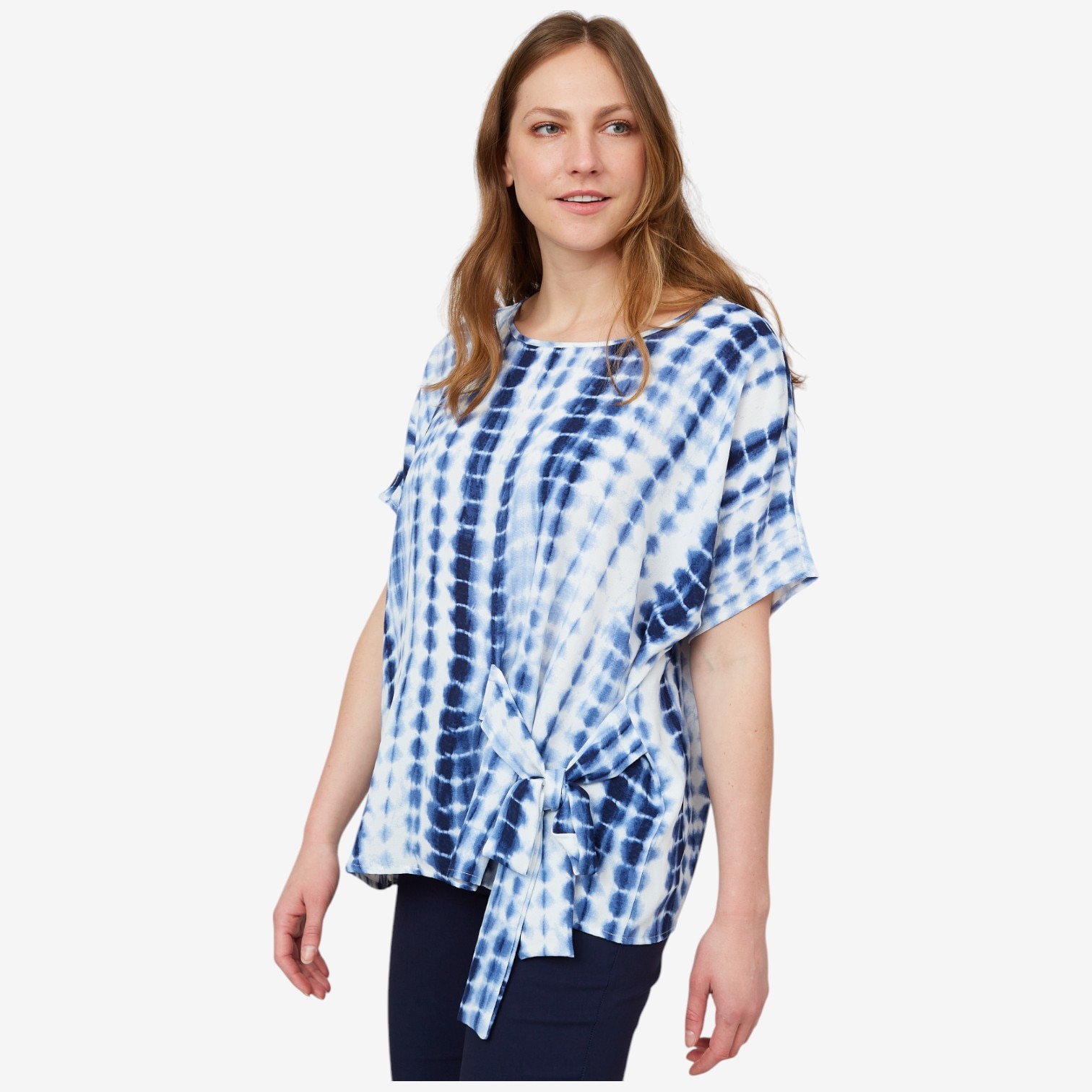 LEONARD♡トップスsize40 Nina Leonard Boatneck Jacquard Chiffon Kimono Top - TSC.ca