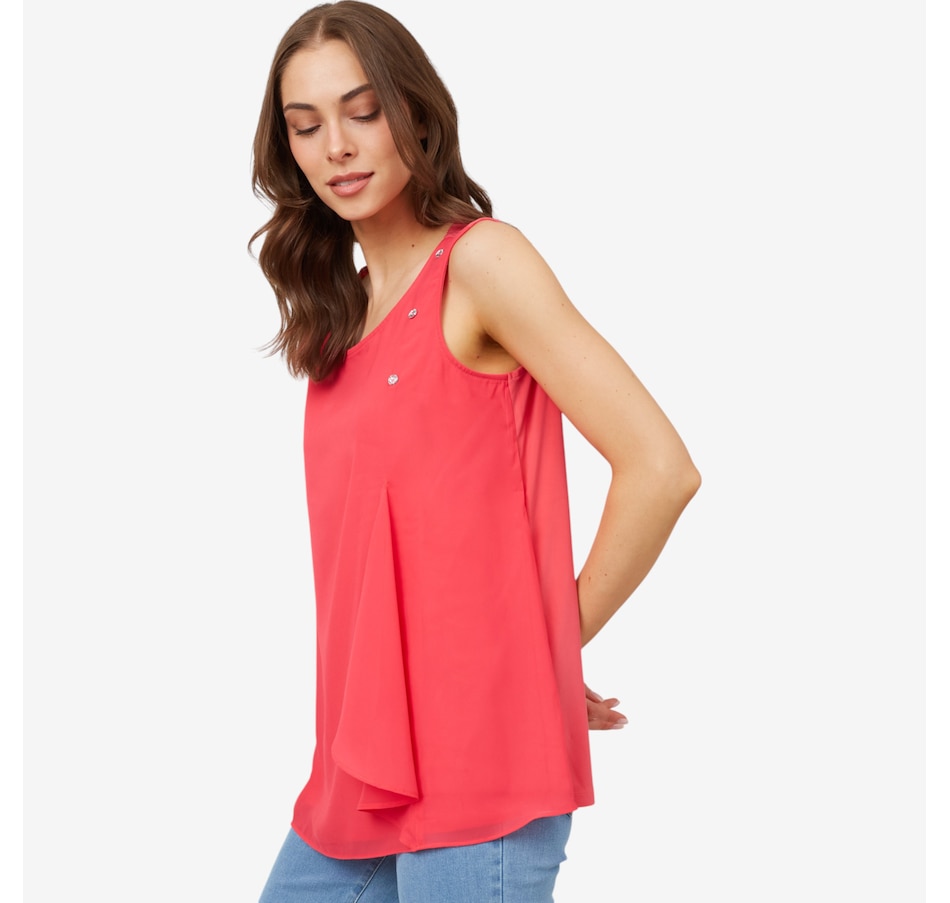 Image 103476_ALTMORE1.jpg, Product 103-476 / Price $19.33, Nina Leonard Round Neck Sleeveless MJ and Chiffon Top from Nina Leonard on TSC.ca's Fashion department