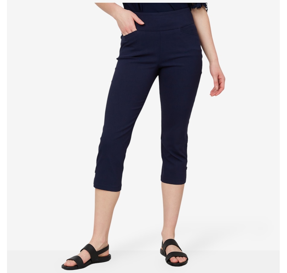 Image 103477_NVY.jpg, Product 103-477 / Price $24.33, Nina Leonard Millennium Cropped Pant with Side Slit from Nina Leonard on TSC.ca's Fashion department