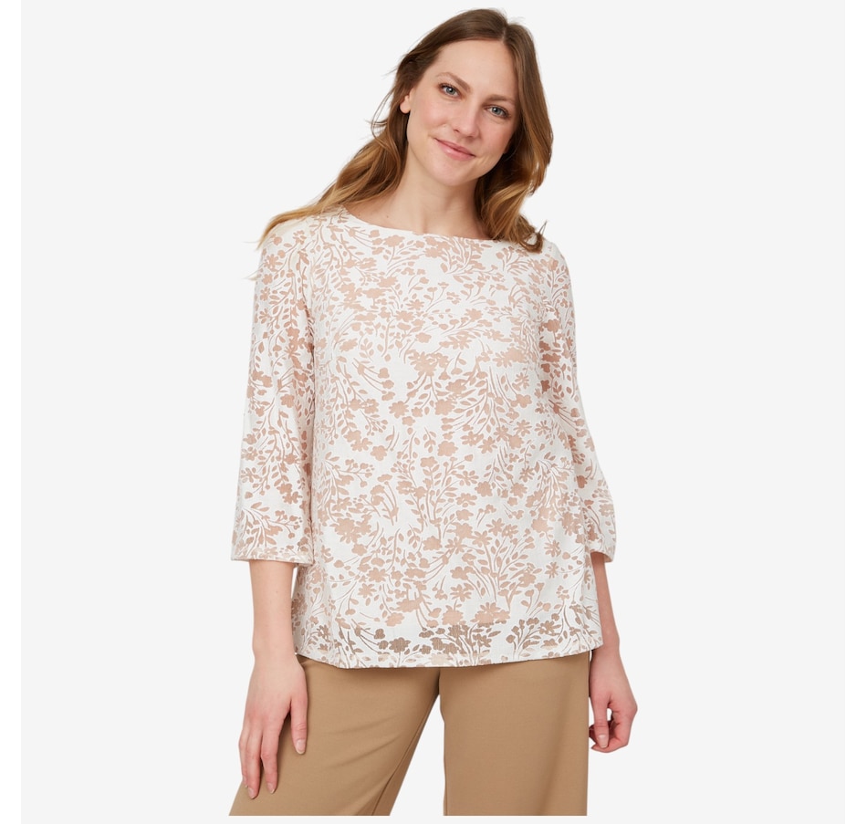 Image 103482_BUH.jpg, Product 103-482 / Price $19.33, Nina Leonard Novelty Burnout Top from Nina Leonard on TSC.ca's Fashion department