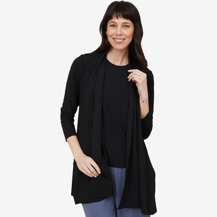 Image 103523_BLK.jpg, Product 103-523 / Price $39.33, Wynne Style Matte Jersey Cardigan from Wynnelayers on TSC.ca's Fashion department