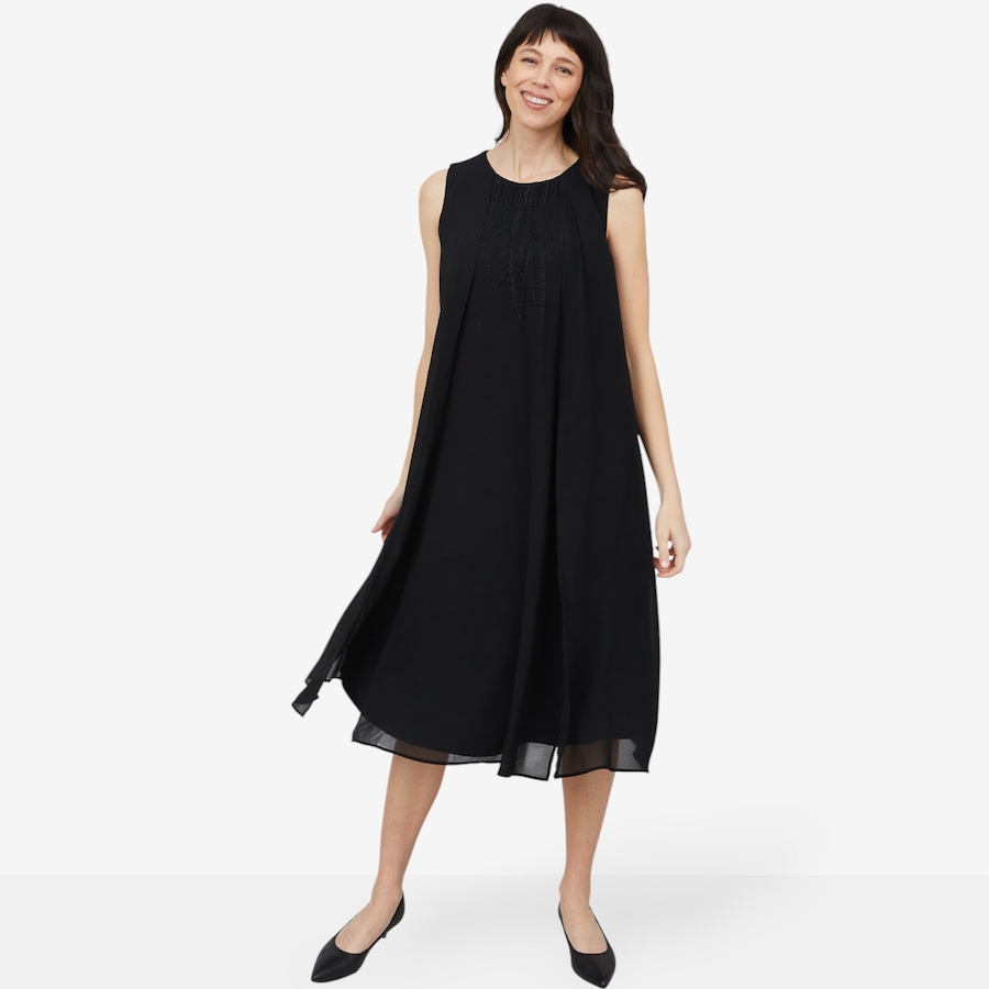 Image 103533_BLK.jpg, Product 103-533 / Price $64.33, Wynne Style Chiffon Overlay Dress with Embroidery Detail from Wynnelayers on TSC.ca's Fashion department