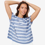 Wynne Style Stripped Mesh Easy Fit Sweater
