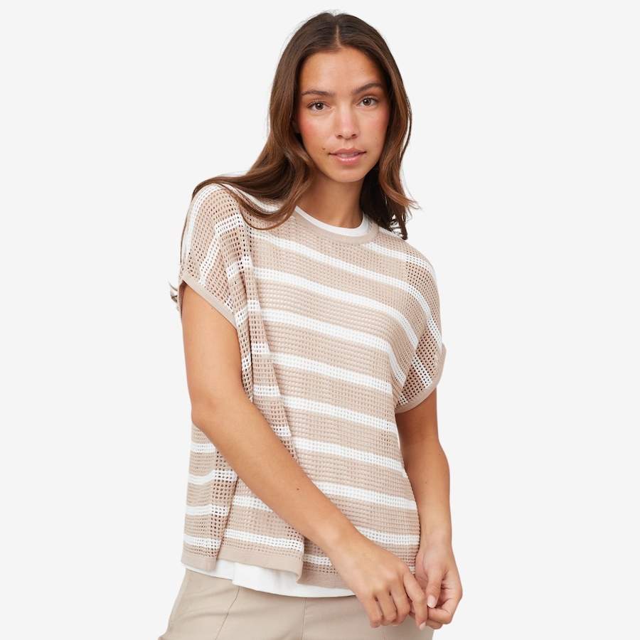 Image 103536_SNDCL.jpg, Product 103-536 / Price $34.33, Wynne Style Stripped Mesh Easy Fit Sweater from Wynnelayers on TSC.ca's Fashion department