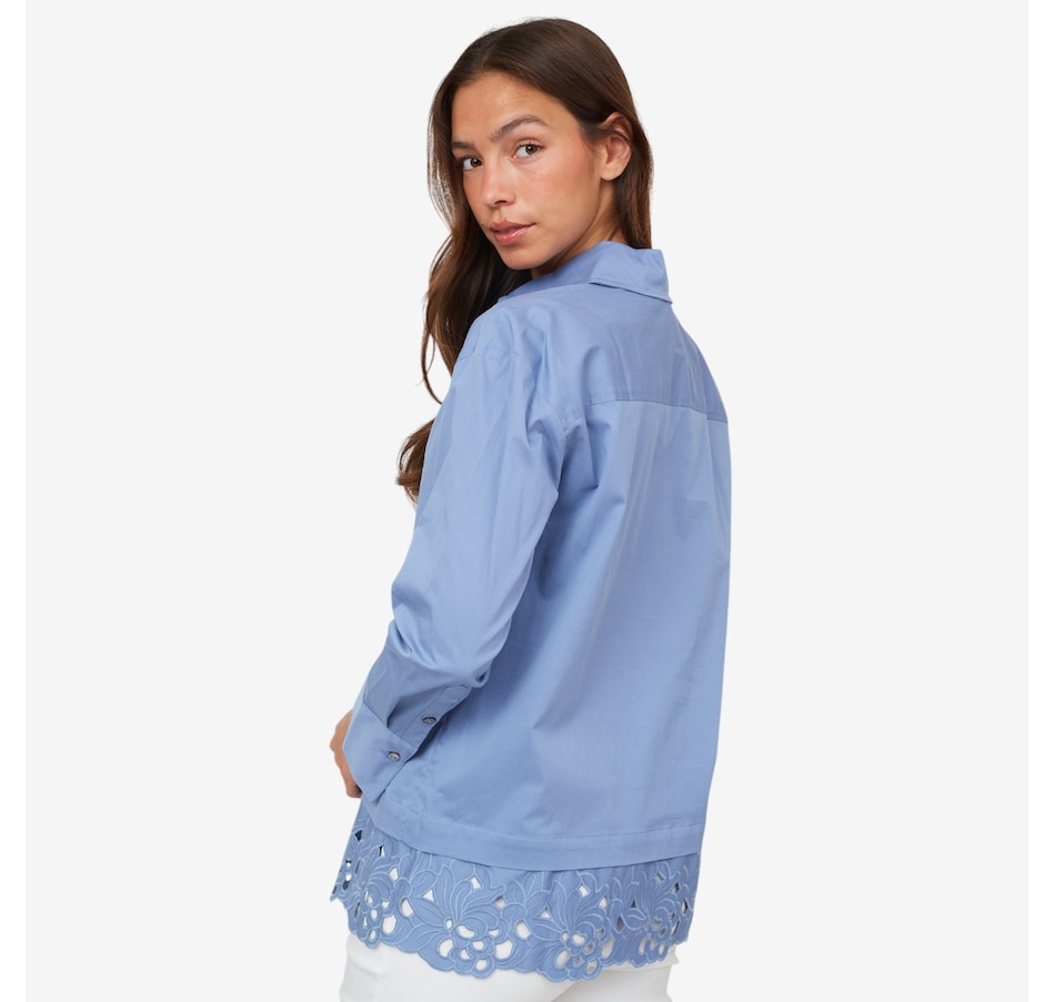 Image 103539_ALTMORE1.jpg, Product 103-539 / Price $49.33, Wynne Style Lace Combo Poplin Shirt from Wynnelayers on TSC.ca's Fashion department