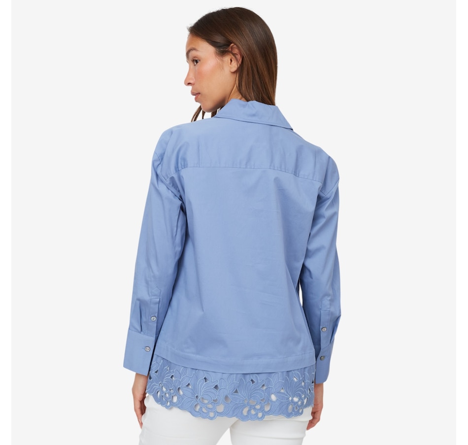 Image 103539_ALTMORE2.jpg, Product 103-539 / Price $49.33, Wynne Style Lace Combo Poplin Shirt from Wynnelayers on TSC.ca's Fashion department