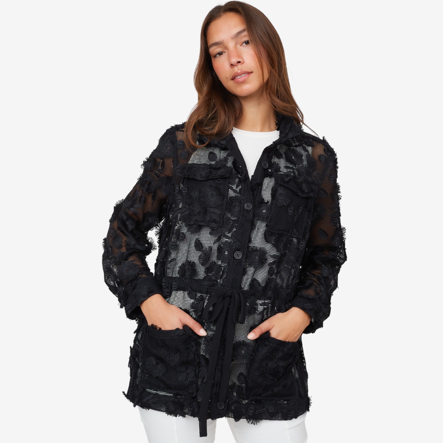 Wynne Style Embroidered Mesh Summer Jacket - TSC.ca