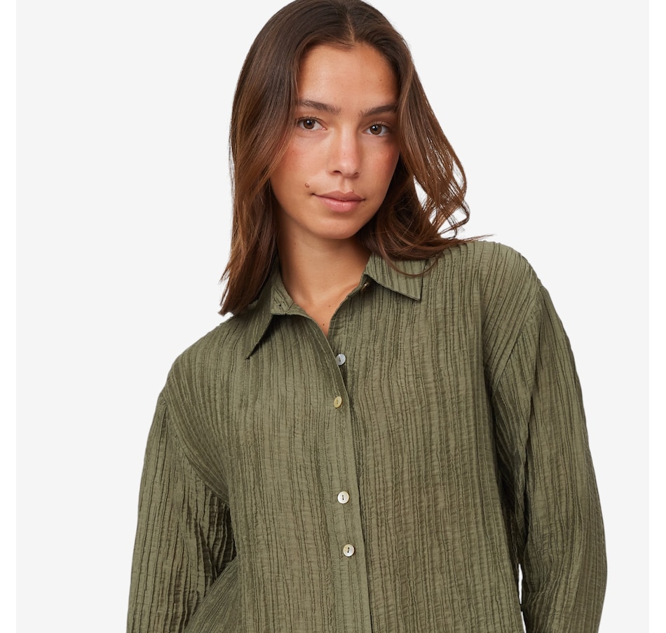 Image 103549_OLIGR.jpg, Product 103-549 / Price $44.33, Wynne Style Textured Crinkle Fabric Shirt from Wynnelayers on TSC.ca's Fashion department