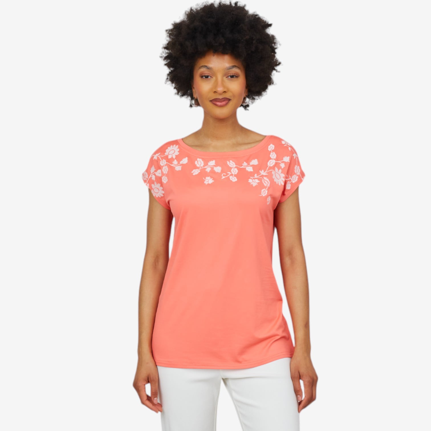 Guillaume Floral-Embroidered Cap Sleeve Top - TSC.ca