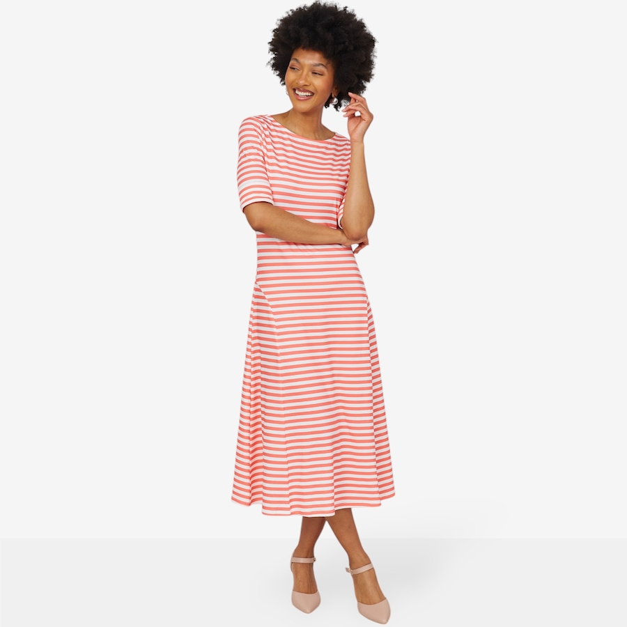 Image 103560_CRWT.jpg, Product 103-560 / Price $49.33, Guillaume Striped Fit-and-flare Jersey Dress from Guillaume on TSC.ca's Fashion department