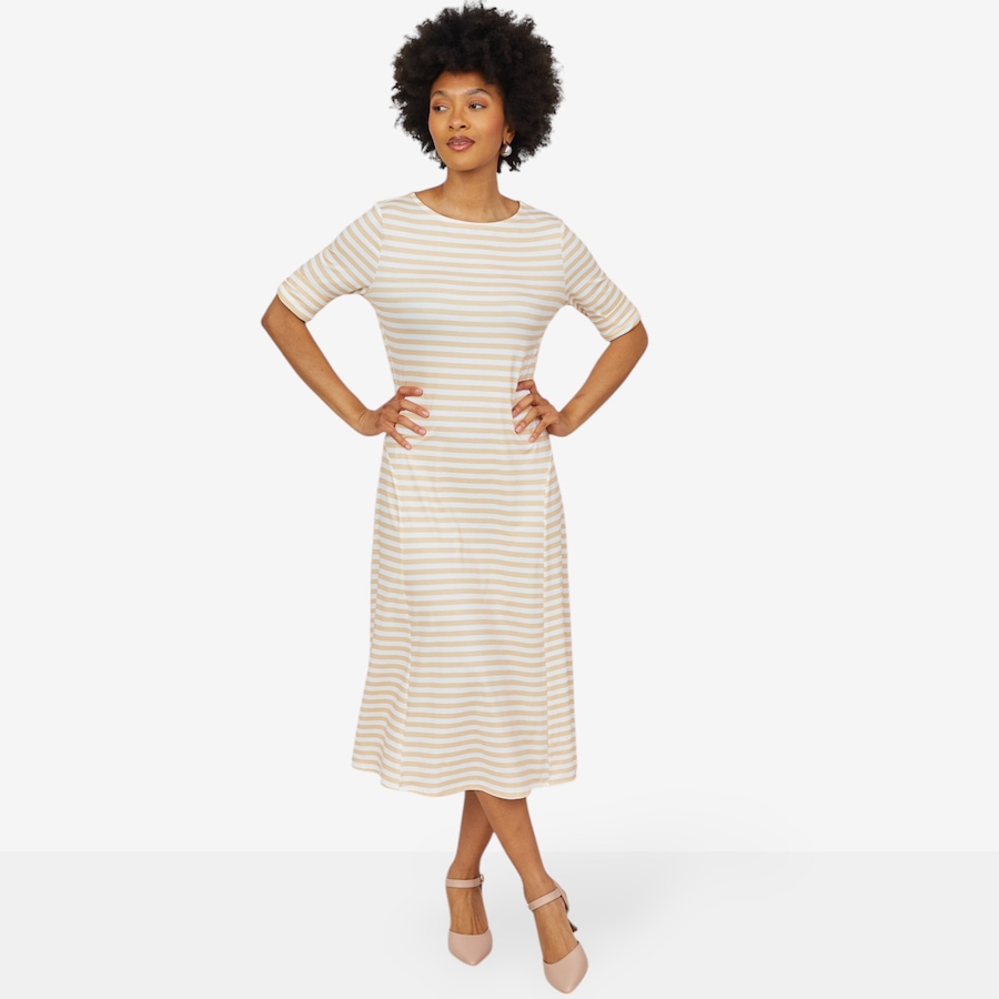 Image 103560_TNW.jpg, Product 103-560 / Price $49.33, Guillaume Striped Fit-and-flare Jersey Dress from Guillaume on TSC.ca's Fashion department