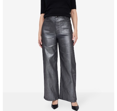 Guillaume Metallic Denim Wide Leg Jeans 