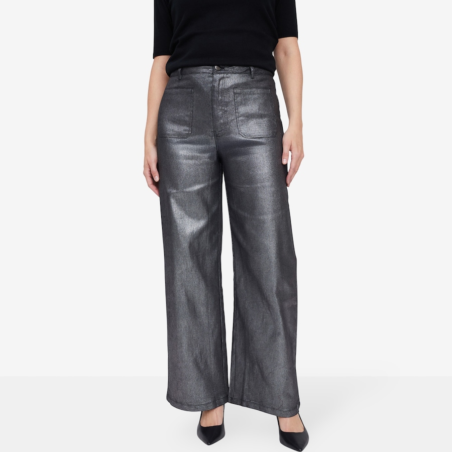 Image 103584_SIL.jpg, Product 103-584 / Price $49.88, Guillaume Metallic Denim Wide Leg Jeans  from Guillaume on TSC.ca's Fashion department