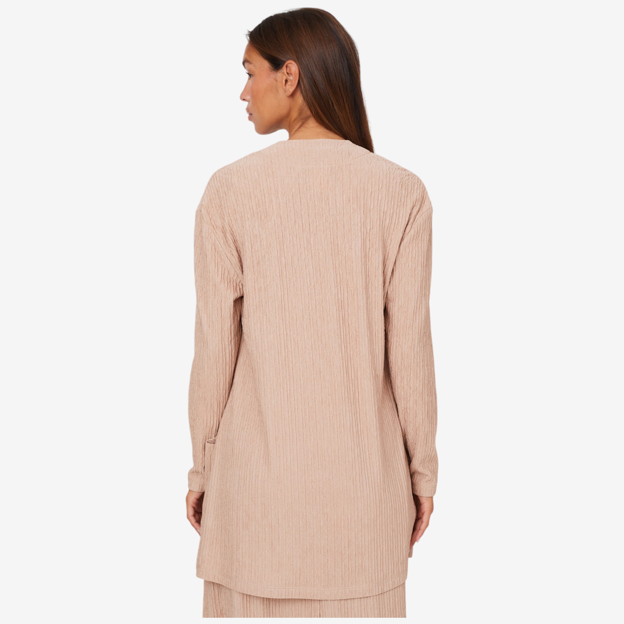 Marallis Crinkle Knit Open Front Cardigan with Front Pockets - TSC.ca