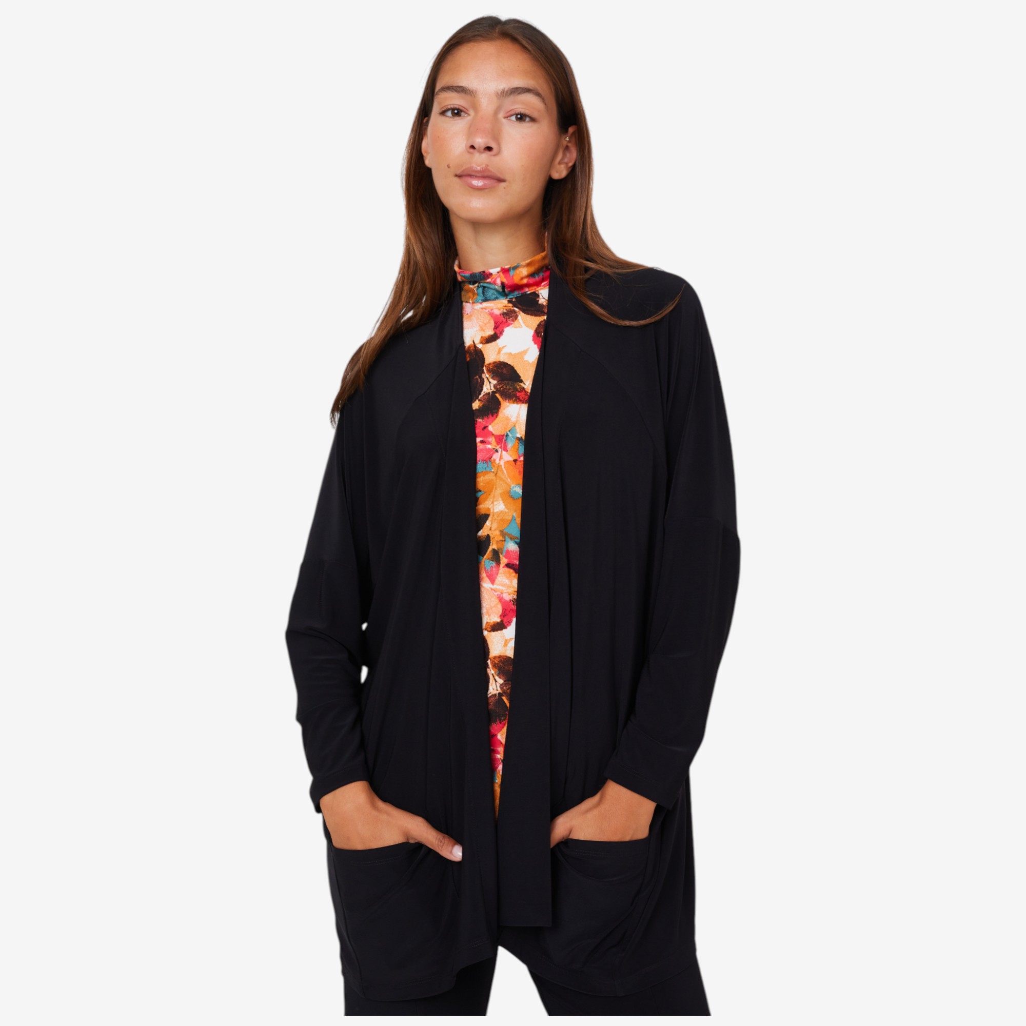 Multi-Layered Bicolor Cardigan Mサイズ 黒 Marallis Relaxed Fit Cardigan - TSC.ca
