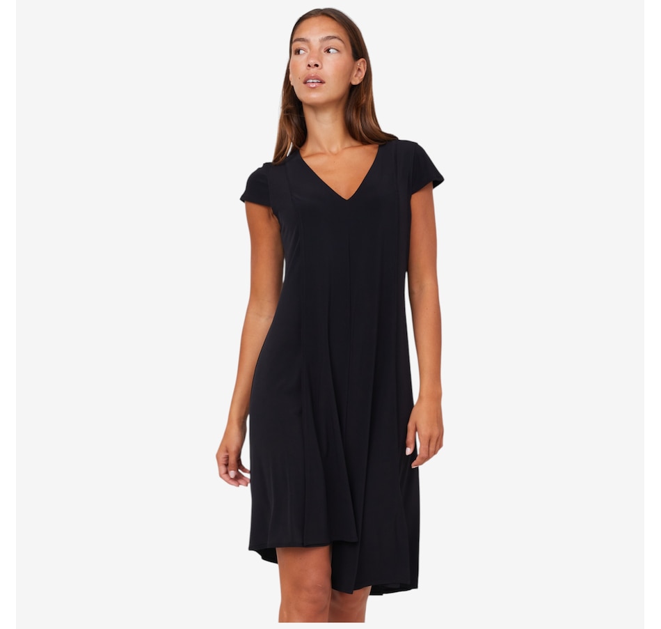 Image 103600_BLK.jpg, Product 103-600 / Price $59.88, Marallis Cap Sleeve Draped Front Dress from Marallis on TSC.ca's Fashion department
