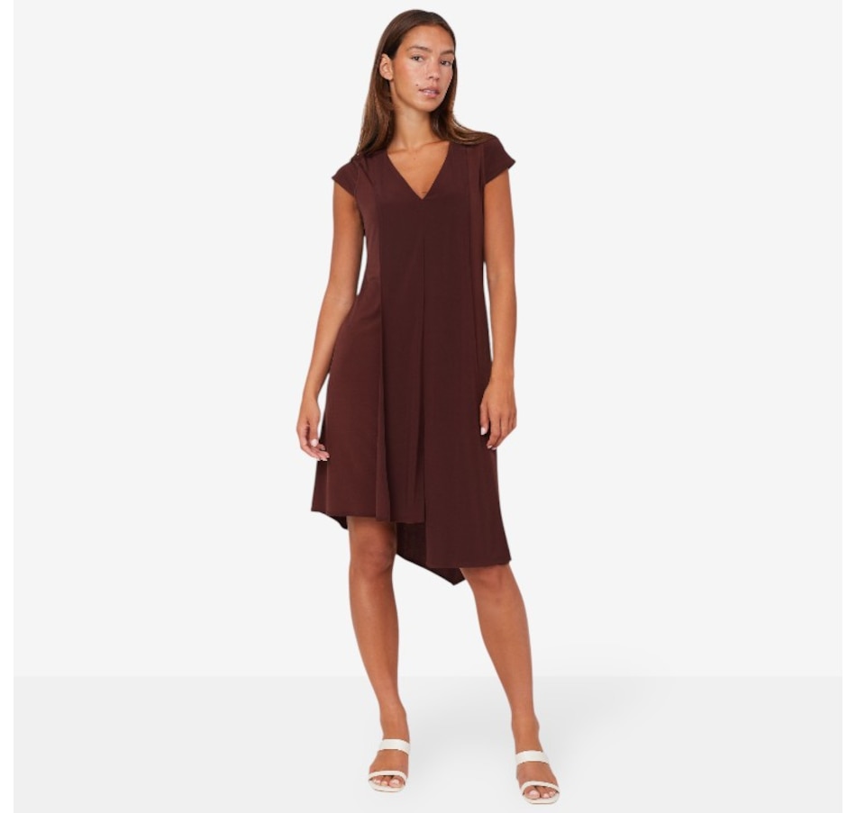 Image 103600_BRN.jpg, Product 103-600 / Price $59.88, Marallis Cap Sleeve Draped Front Dress from Marallis on TSC.ca's Fashion department
