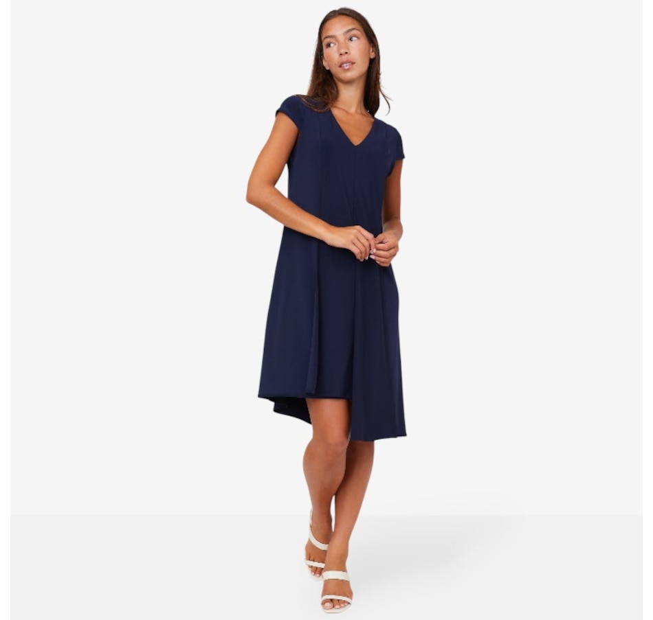 Image 103600_NVY.jpg, Product 103-600 / Price $59.88, Marallis Cap Sleeve Draped Front Dress from Marallis on TSC.ca's Fashion department