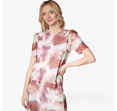 Modern Identity Mesh Print Top 