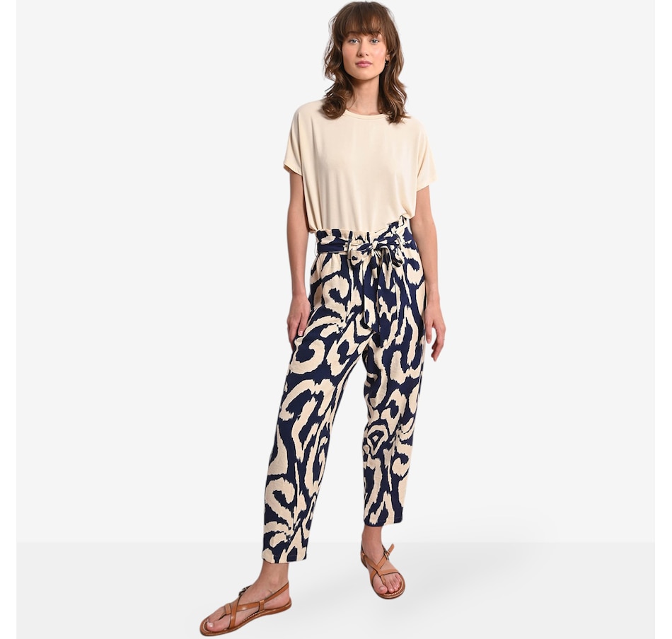 Image 103629_NPR.jpg, Product 103-629 / Price $69.88, Molly Bracken Printed Pant with Tie Belt from Molly Bracken on TSC.ca's Fashion department