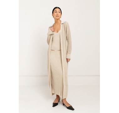 Paper Label Long Cardigan