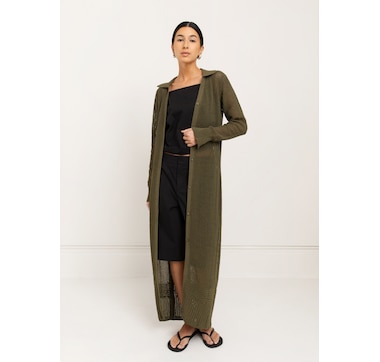 Paper Label Long Cardigan
