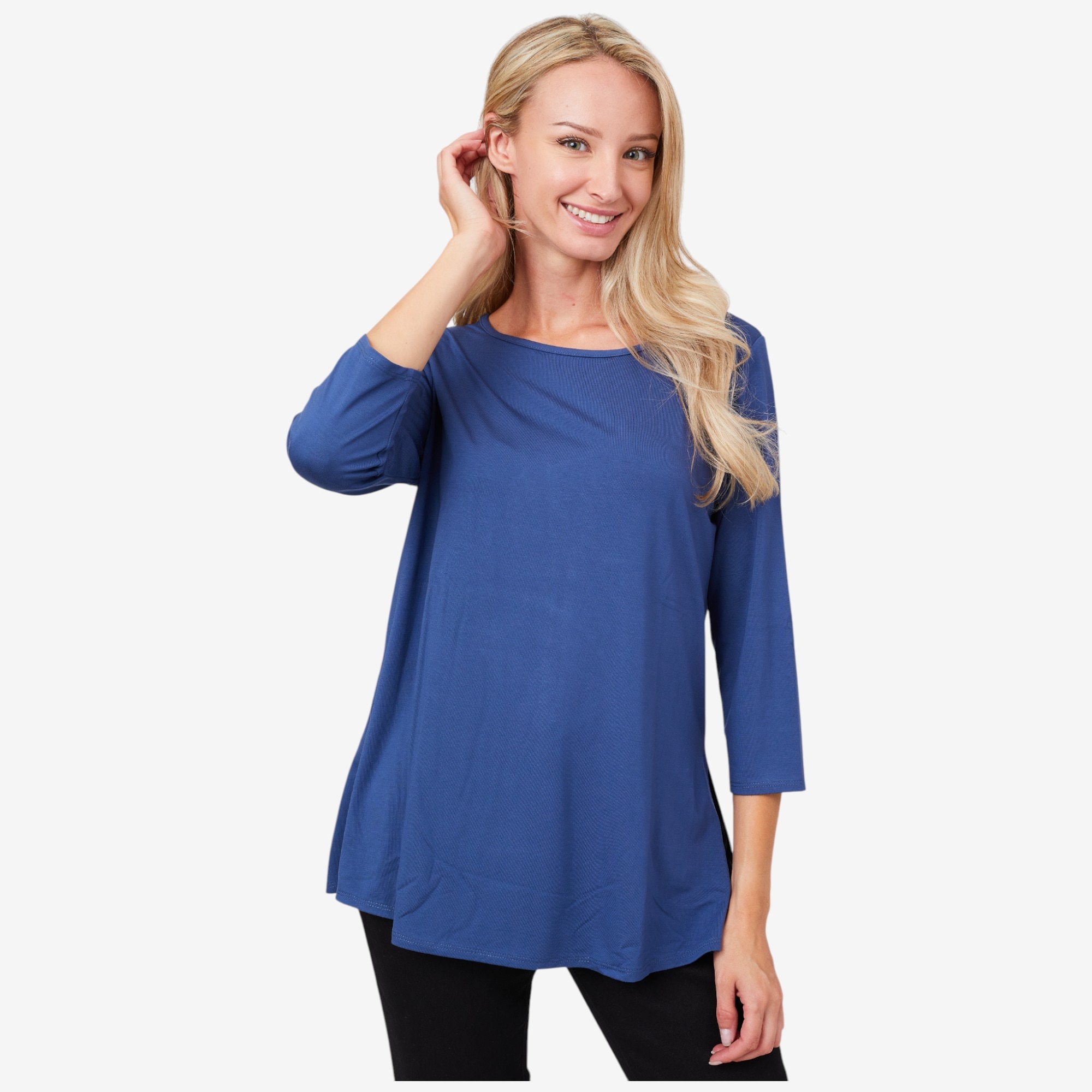 トップス Andequal drawstring tie tunic BLUE Andequal drawstring tie tunic BLUE トップス Andequal drawstring