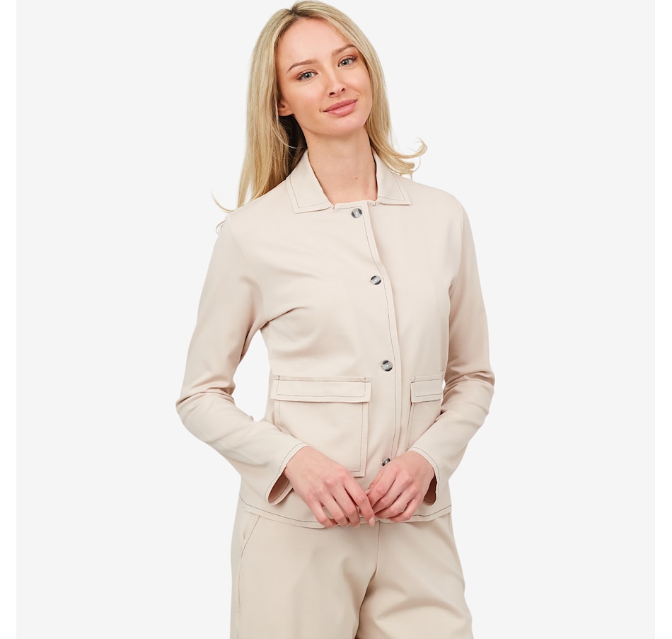 Image 103714_CRM.jpg, Product 103-714 / Price $59.88, Why Not Button Front Jacket with Contrast Stitch Detail from Why Not on TSC.ca's Fashion department